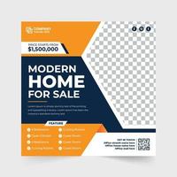 vente de maisons immobilières sur les médias sociaux. maison moderne à vendre bannière. modèle de promotion d'entreprise immobilière. logement acheter et vendre une bannière de médias sociaux. modèle d'entreprise de logement. vecteur