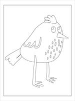 coloriage d'oiseau pour les enfants vecteur