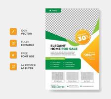 modèle de conception de brochure d'affiche de flyer de promotion immobilière vecteur