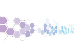 structures moléculaires hexagonales abstraites dans le fond de la technologie et le style scientifique. conception médicale. illustration vectorielle vecteur