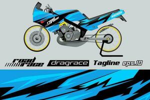 desain pembungkus stiker motor drag racing vektor penuh eps.10 vecteur