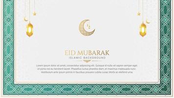 eid mubarak fond ornemental islamique avec cadre de bordure de style arabe vecteur