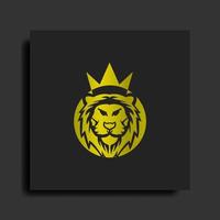 modèle d'illustration de symbole de conception de logo de lion avec couleur or, vecteur modifiable