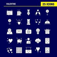 pack d'icônes de glyphe solide de la saint-valentin pour les concepteurs et les développeurs vecteur