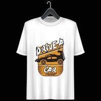 conception de t-shirt de voiture vecteur