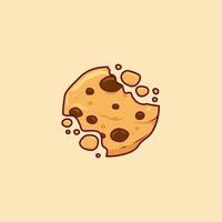 vecteur d'illustration de cookie aux pépites de chocolat crumble