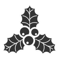 guirlande de noël icône noir et blanc vecteur