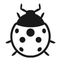 bug d'icône noir et blanc vecteur