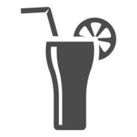 boisson cocktail icône noir et blanc vecteur