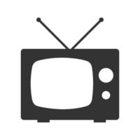 télévision icône noir et blanc vecteur