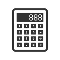 calculatrice d'icônes en noir et blanc vecteur