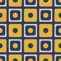 motif géométrique simple coloré. couleur jaune-bleu petit cercle carré géométrique forme aléatoire sans soudure de fond. utilisation pour le tissu, les éléments de décoration intérieure, le rembourrage, l'emballage. vecteur