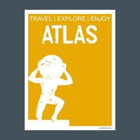 atlas monument historique brochure style plat et vecteur de typographie