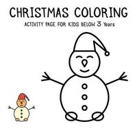 Livre d'activités de coloriage de Noël pour les enfants de moins de 3 ans vecteur