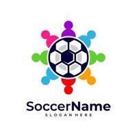 modèle de logo de football de personnes, vecteur de conception de logo de football