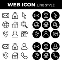 ligne d'icônes web style solide minimaliste et moderne vecteur
