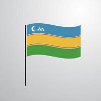 drapeau agitant du karakalpakstan vecteur