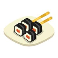 illustration vectorielle de sushi sur fond.symboles de qualité premium.icônes vectorielles pour le concept et la conception graphique. vecteur