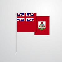 vecteur de conception de drapeau agitant les bermudes