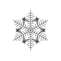 hiver flocon de neige de silhouette isolée noire sur fond blanc. thème de noël et d'hiver. illustration vectorielle vecteur