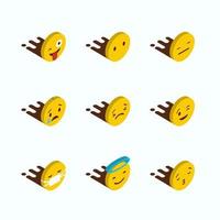 ensemble de vecteur de conception d'emojis jaunes