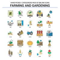agriculture et jardinage jeu d'icônes de ligne plate conception d'icônes de concept d'entreprise vecteur