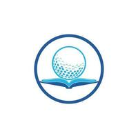 vecteur de conception de logo de golf de livre. Élément de conception de logo icône livre de golf