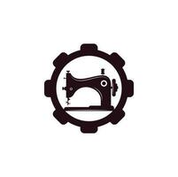 icône de logo de concept de forme d'engrenage de machine à coudre manuelle. illustration simple de l'icône de la machine à coudre manuelle. vecteur