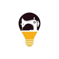 icône de logo de concept de forme d'ampoule de machine à coudre manuelle. illustration simple de l'icône de la machine à coudre manuelle.