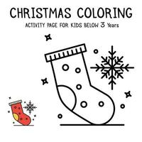 Livre d'activités de coloriage de Noël pour les enfants de moins de 3 ans vecteur