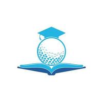 livre de graduation vecteur de conception de logo de golf. Élément de conception de logo icône livre de golf