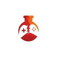 création de logo de laboratoire de jeux. concept de conceptions de logo de jeu. vecteur
