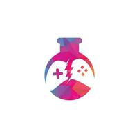 création de logo de laboratoire de jeux. concept de conceptions de logo de jeu. vecteur