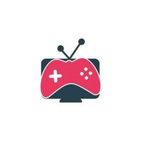 manette de jeu et télévision, jouer à l'icône du jeu. création de logo de jeu et de télévision vecteur