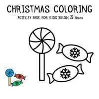 Livre d'activités de coloriage de Noël pour les enfants de moins de 3 ans vecteur