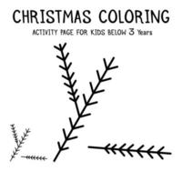 Livre d'activités de coloriage de Noël pour les enfants de moins de 3 ans vecteur