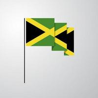 jamaïque agitant le drapeau fond créatif vecteur