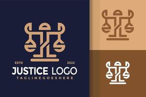 création de logo droit et justice, vecteur de logos d'identité de marque, logo moderne, modèle d'illustration vectorielle de conceptions de logo