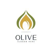 modèle de conception de beauté et spa logo huile d'olive vecteur