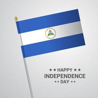 conception typographique de la fête de l'indépendance du nicaragua avec vecteur de drapeau
