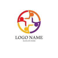 création de logo de groupe d'icônes communautaires vecteur