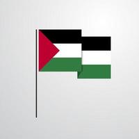 vecteur de conception de drapeau agitant la palestine