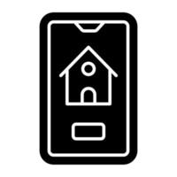icône de téléchargement premium de l'application de maison mobile vecteur