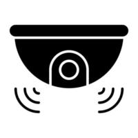 une icône de conception unique de caméra de vidéosurveillance intelligente vecteur