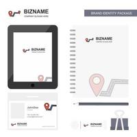 itinéraire business logo onglet application journal pvc carte d'employé et modèle de vecteur de conception de paquet stationnaire de marque usb