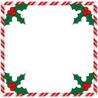 cadre de fond blanc avec bordure de noël vecteur