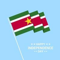 conception typographique de la fête de l'indépendance du suriname avec vecteur de drapeau