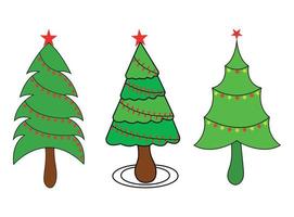 illustration vectorielle de sapin de noël à colorier vecteur