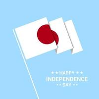 conception typographique de la fête de l'indépendance du japon avec vecteur de drapeau