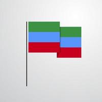 daghestan agitant le drapeau vecteur de conception